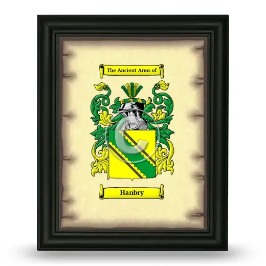 Hanbry Coat of Arms Framed - Black