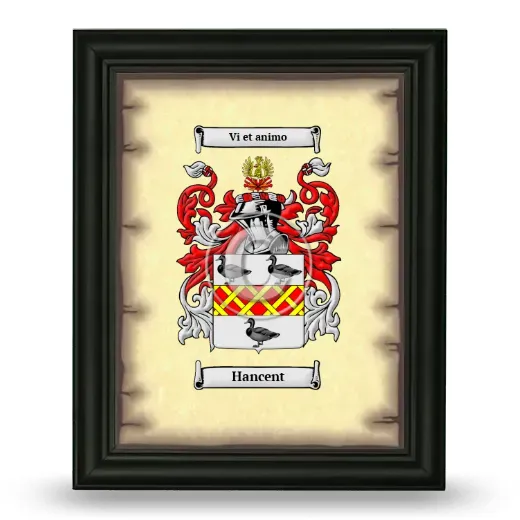Hancent Coat of Arms Framed - Black