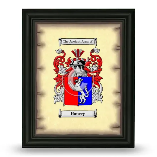 Hancey Coat of Arms Framed - Black