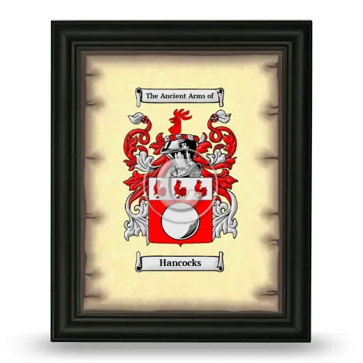 Hancocks Coat of Arms Framed - Black