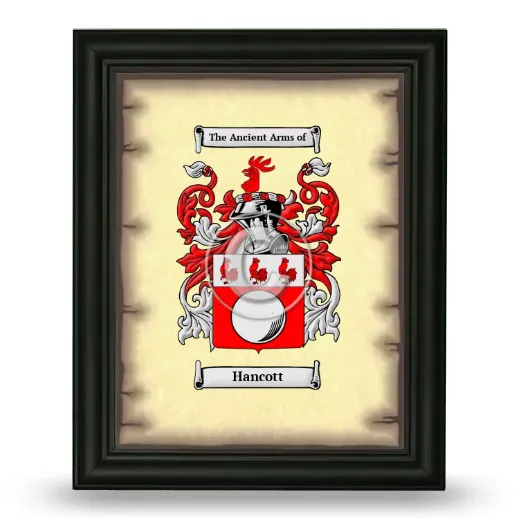 Hancott Coat of Arms Framed - Black