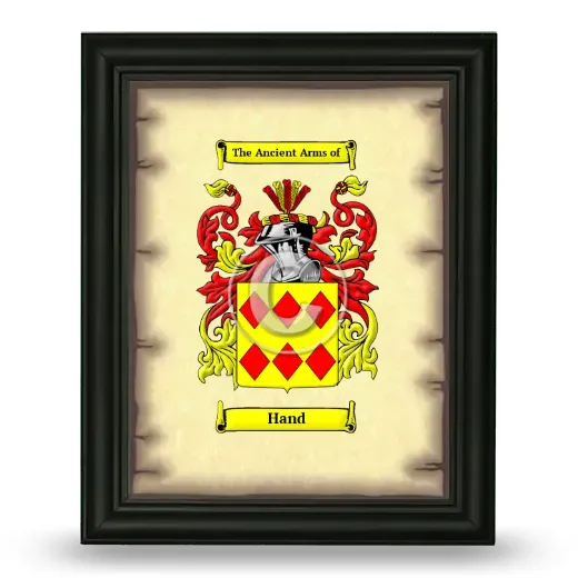 Hand Coat of Arms Framed - Black