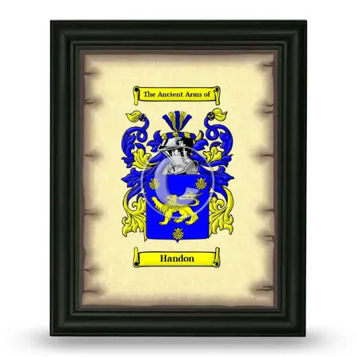 Handon Coat of Arms Framed - Black