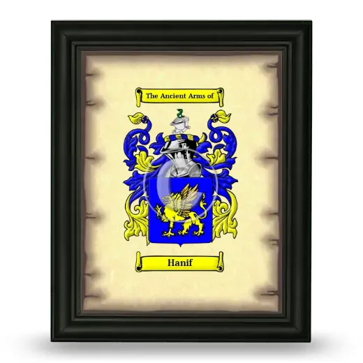Hanif Coat of Arms Framed - Black