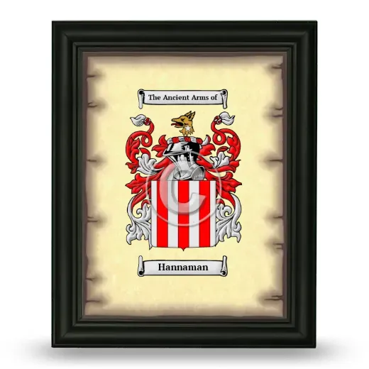 Hannaman Coat of Arms Framed - Black