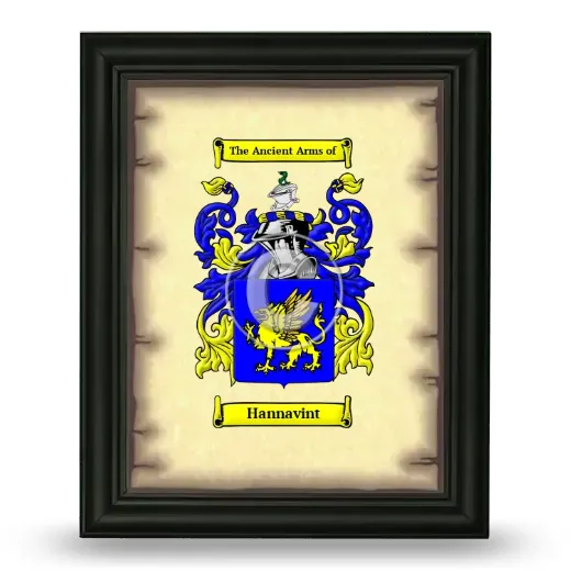 Hannavint Coat of Arms Framed - Black