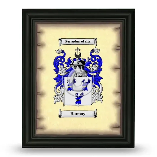 Hannay Coat of Arms Framed - Black