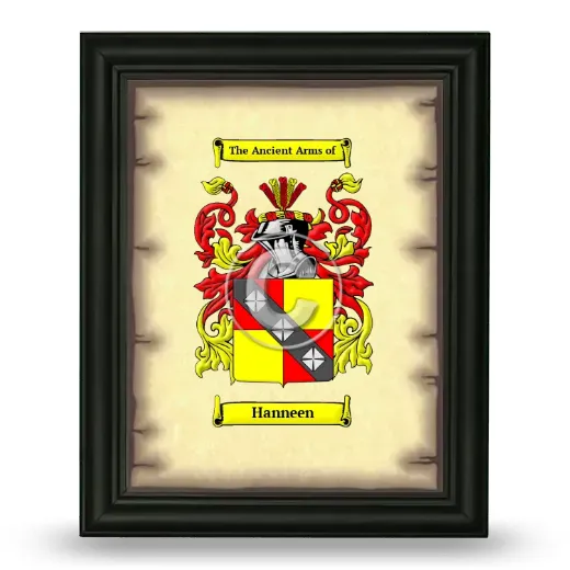 Hanneen Coat of Arms Framed - Black