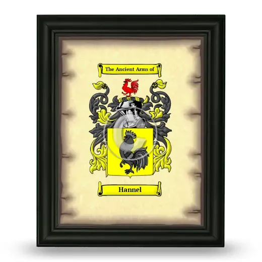 Hannel Coat of Arms Framed - Black