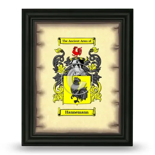 Hannemann Coat of Arms Framed - Black