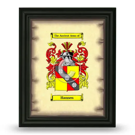 Hannen Coat of Arms Framed - Black