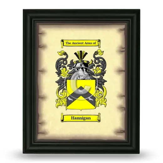 Hannigan Coat of Arms Framed - Black