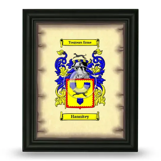 Hannitey Coat of Arms Framed - Black