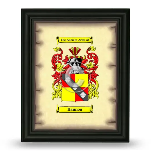 Hannon Coat of Arms Framed - Black