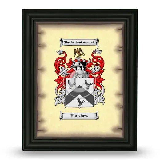 Hanshew Coat of Arms Framed - Black