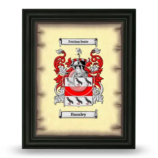 Hansley Coat of Arms Framed - Black