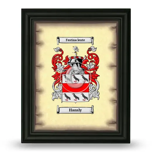 Hansly Coat of Arms Framed - Black