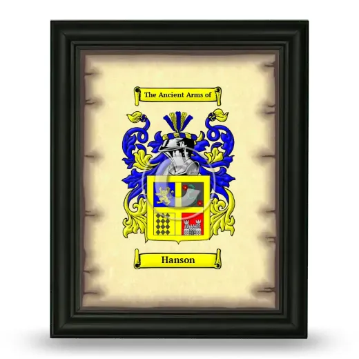 Hanson Coat of Arms Framed - Black