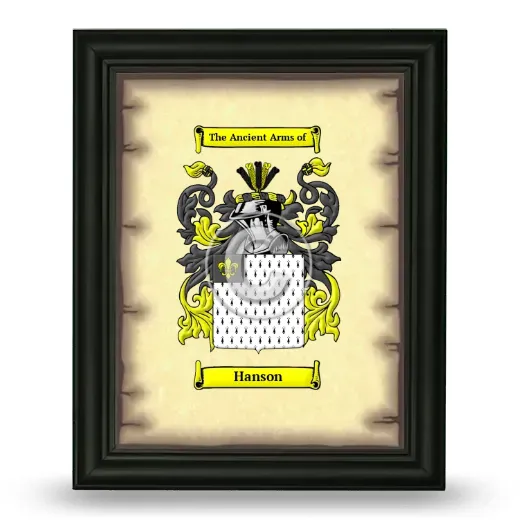 Hanson Coat of Arms Framed - Black