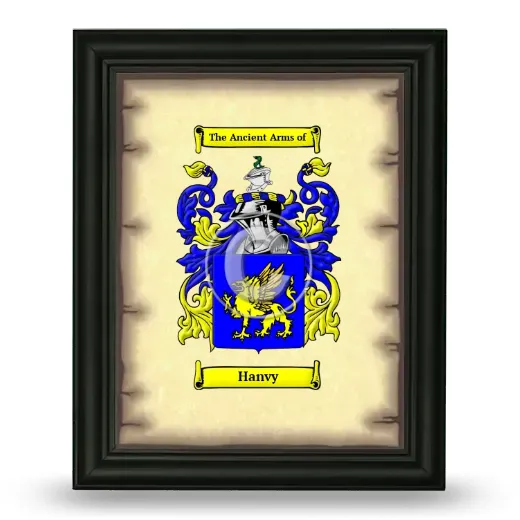 Hanvy Coat of Arms Framed - Black