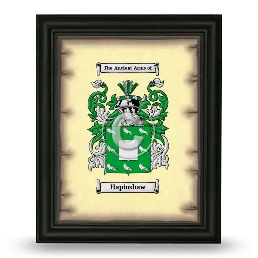Hapinshaw Coat of Arms Framed - Black