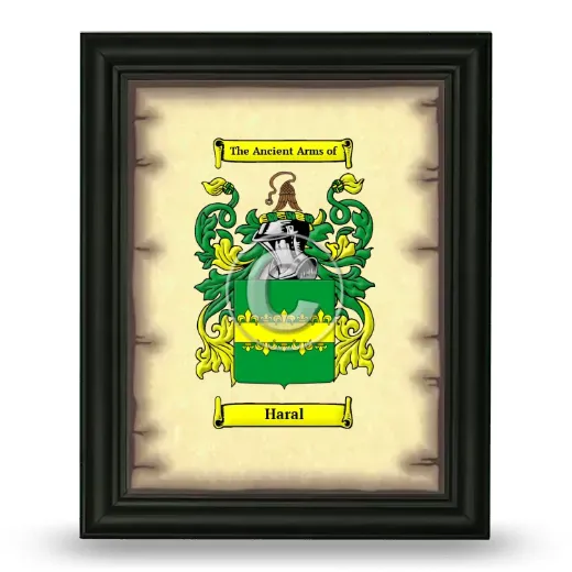 Haral Coat of Arms Framed - Black
