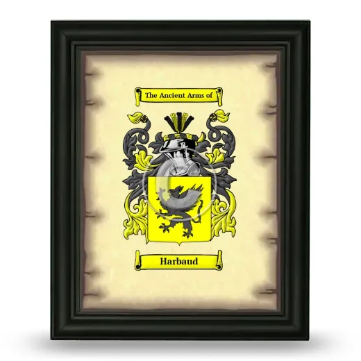 Harbaud Coat of Arms Framed - Black