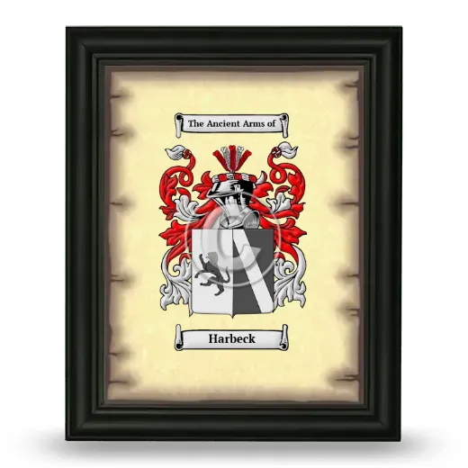 Harbeck Coat of Arms Framed - Black