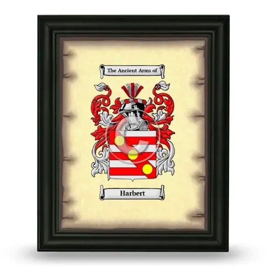 Harbert Coat of Arms Framed - Black