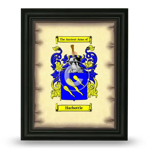 Harbottle Coat of Arms Framed - Black