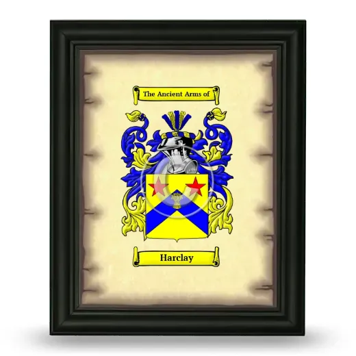 Harclay Coat of Arms Framed - Black