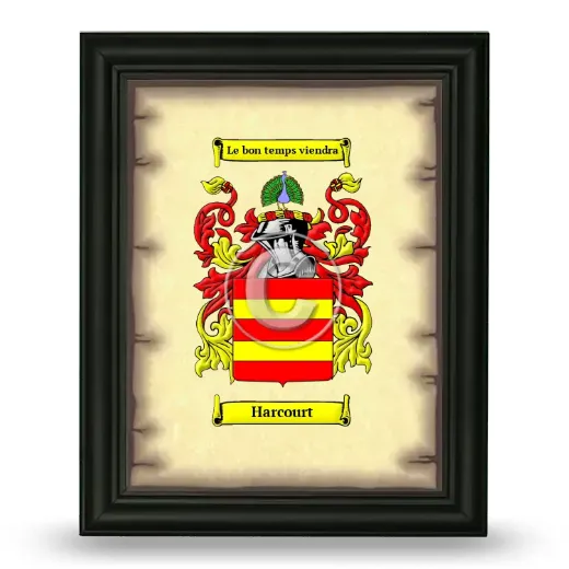 Harcourt Coat of Arms Framed - Black