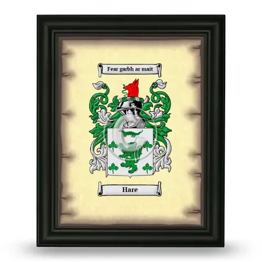 Hare Coat of Arms Framed - Black