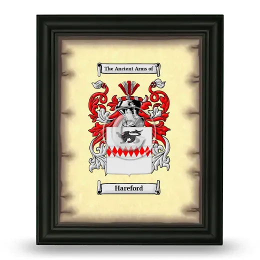 Hareford Coat of Arms Framed - Black