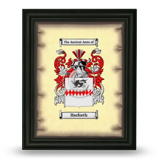 Harforth Coat of Arms Framed - Black