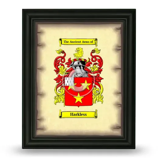 Harkless Coat of Arms Framed - Black