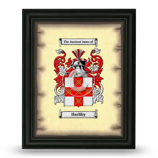 Harlihy Coat of Arms Framed - Black