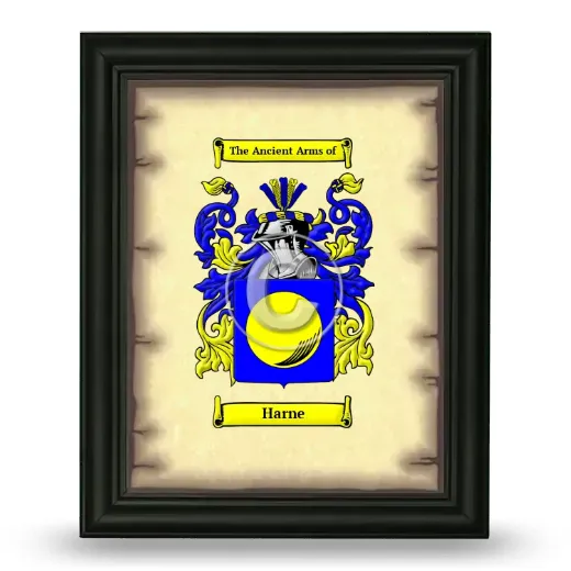 Harne Coat of Arms Framed - Black
