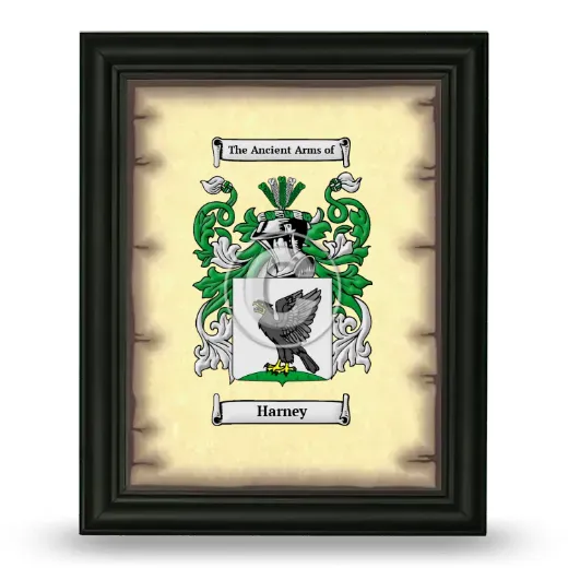 Harney Coat of Arms Framed - Black