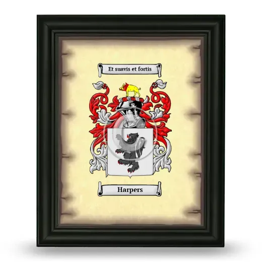 Harpers Coat of Arms Framed - Black