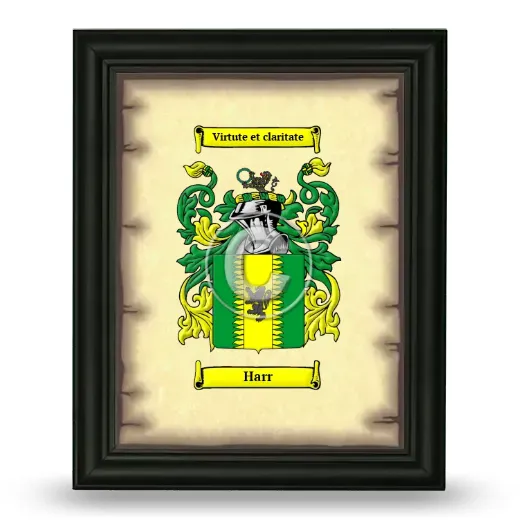 Harr Coat of Arms Framed - Black