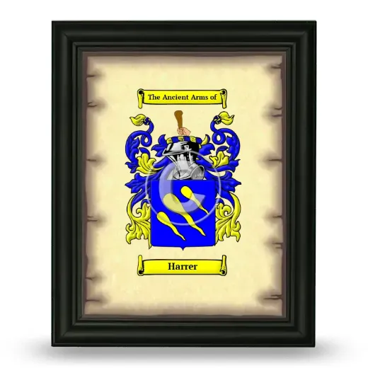 Harrer Coat of Arms Framed - Black