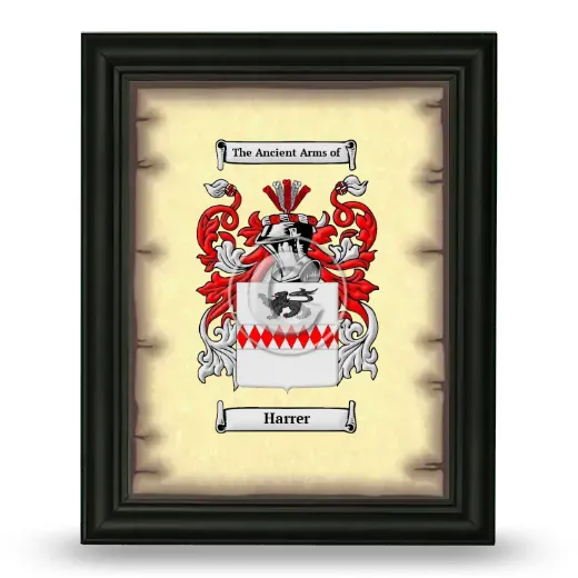 Harrer Coat of Arms Framed - Black