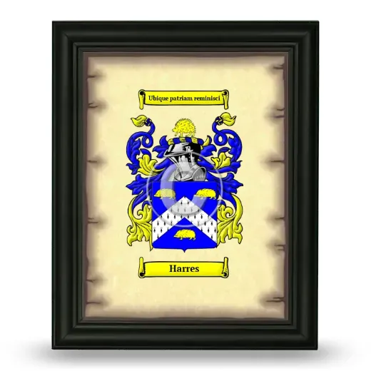 Harres Coat of Arms Framed - Black