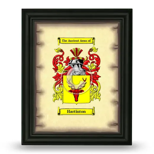 Hartinton Coat of Arms Framed - Black
