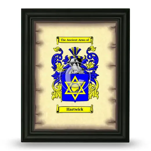 Hartwick Coat of Arms Framed - Black
