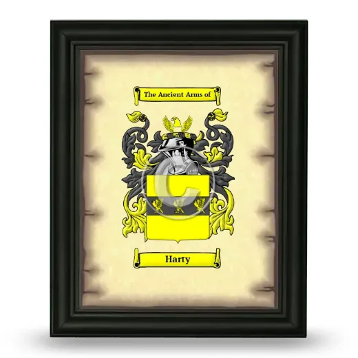 Harty Coat of Arms Framed - Black