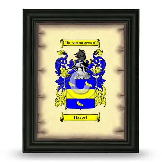 Harvel Coat of Arms Framed - Black