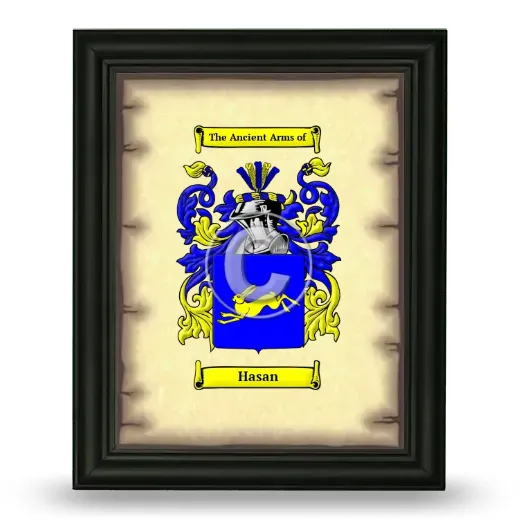 Hasan Coat of Arms Framed - Black