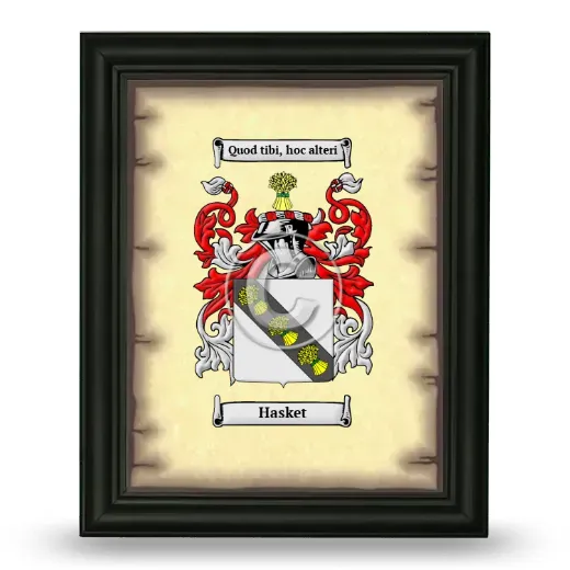 Hasket Coat of Arms Framed - Black